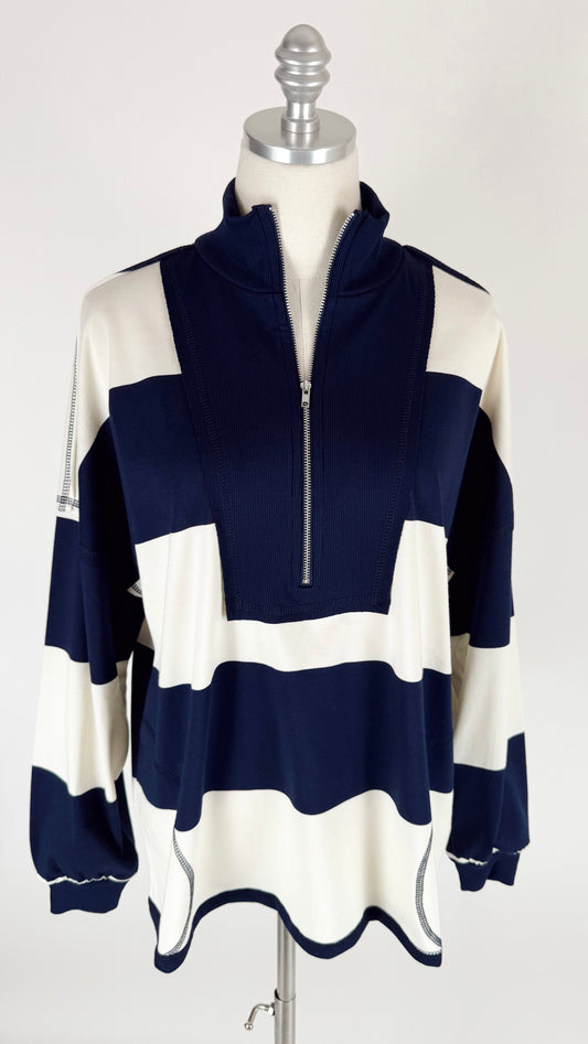 Tammy Navy Stripe Half Zip