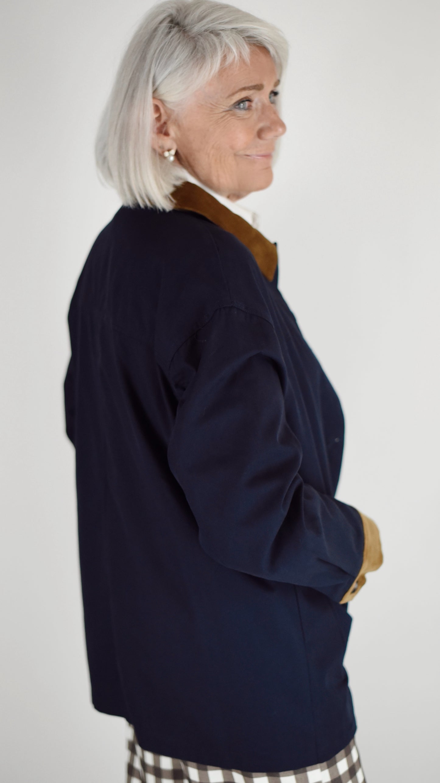 Barbra Navy Reversible Barn Jacket