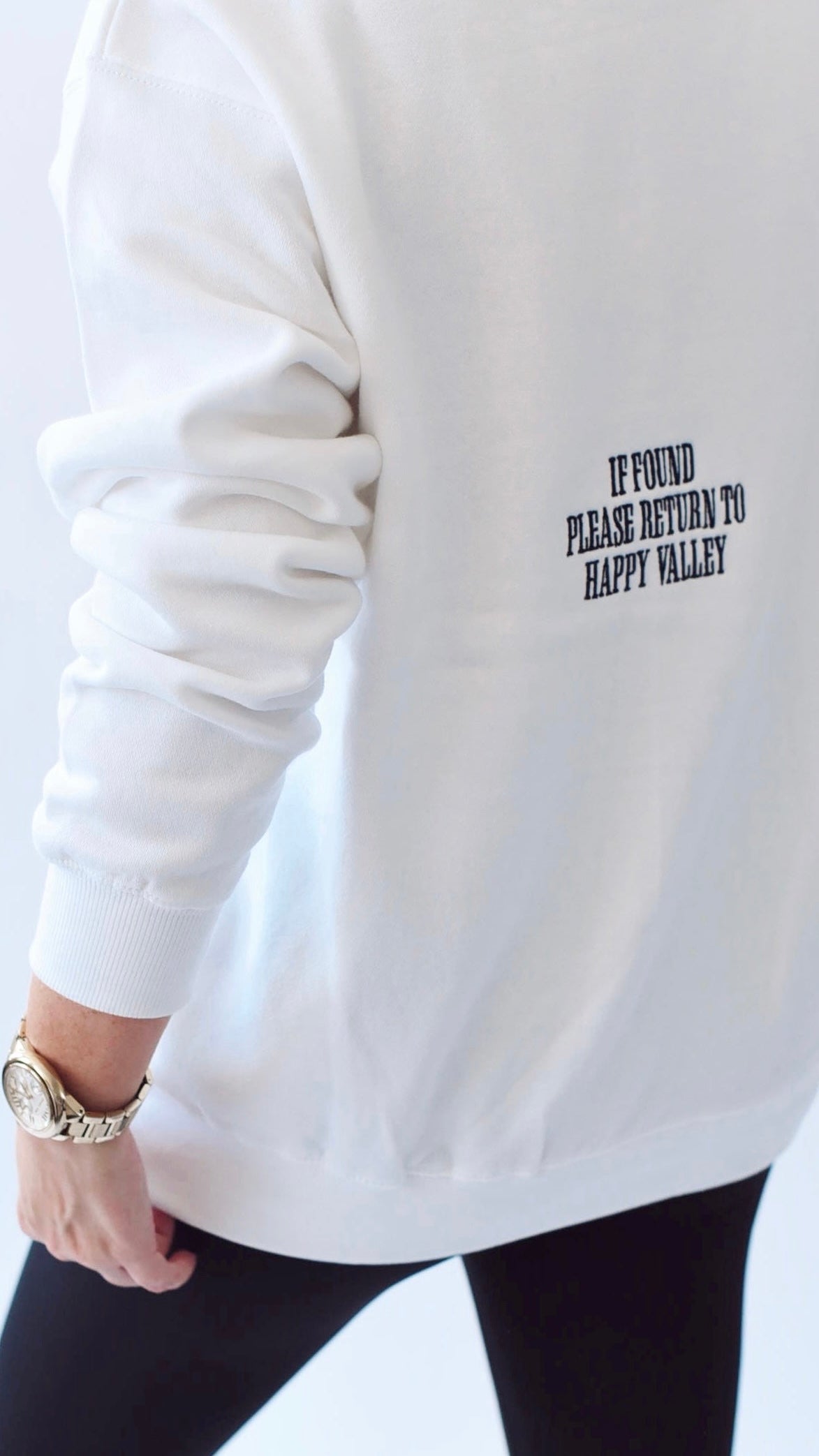 Valley Girl White Hoodie (with back embroidery)