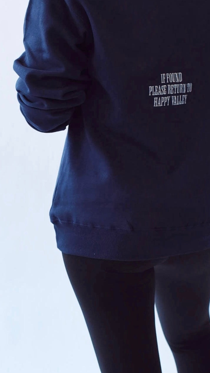 Valley Girl Navy Hoodie (with back embroidery)