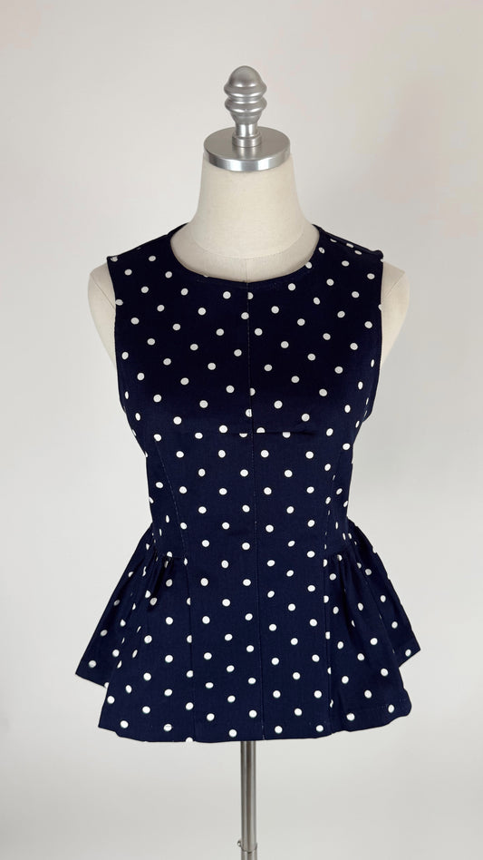 Penny Navy Peplum Dot Top