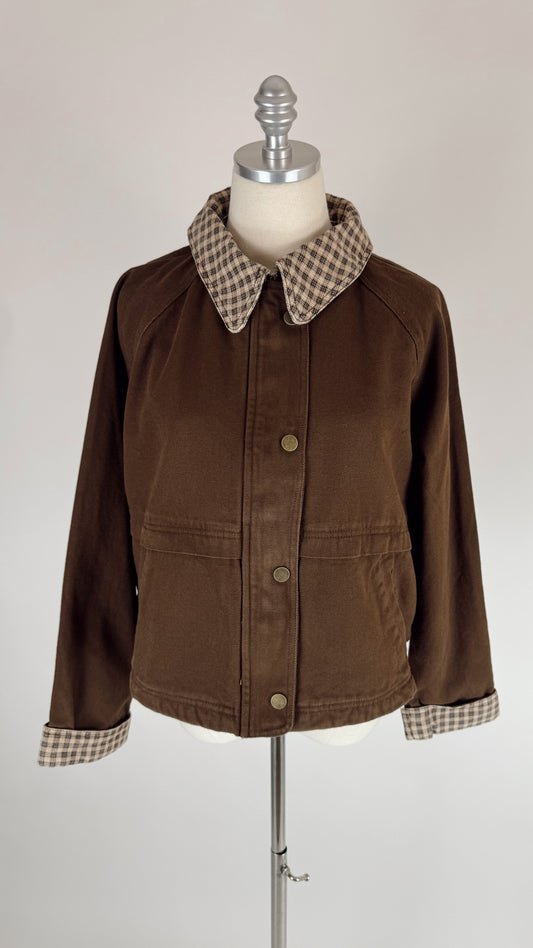 Delilah Chocolate Gingham Jacket