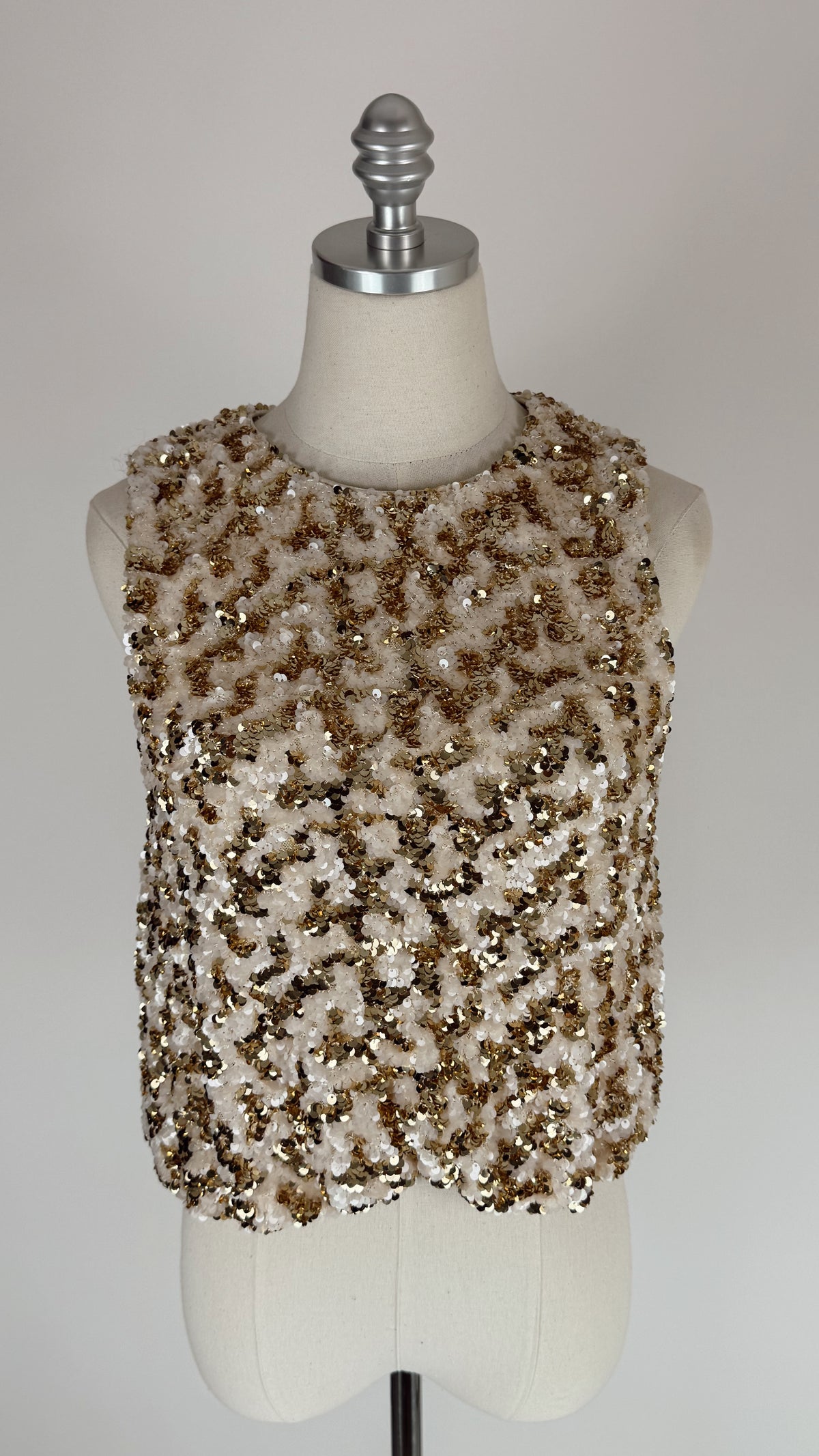 Octavia Gold Sequin Sleeveless Top