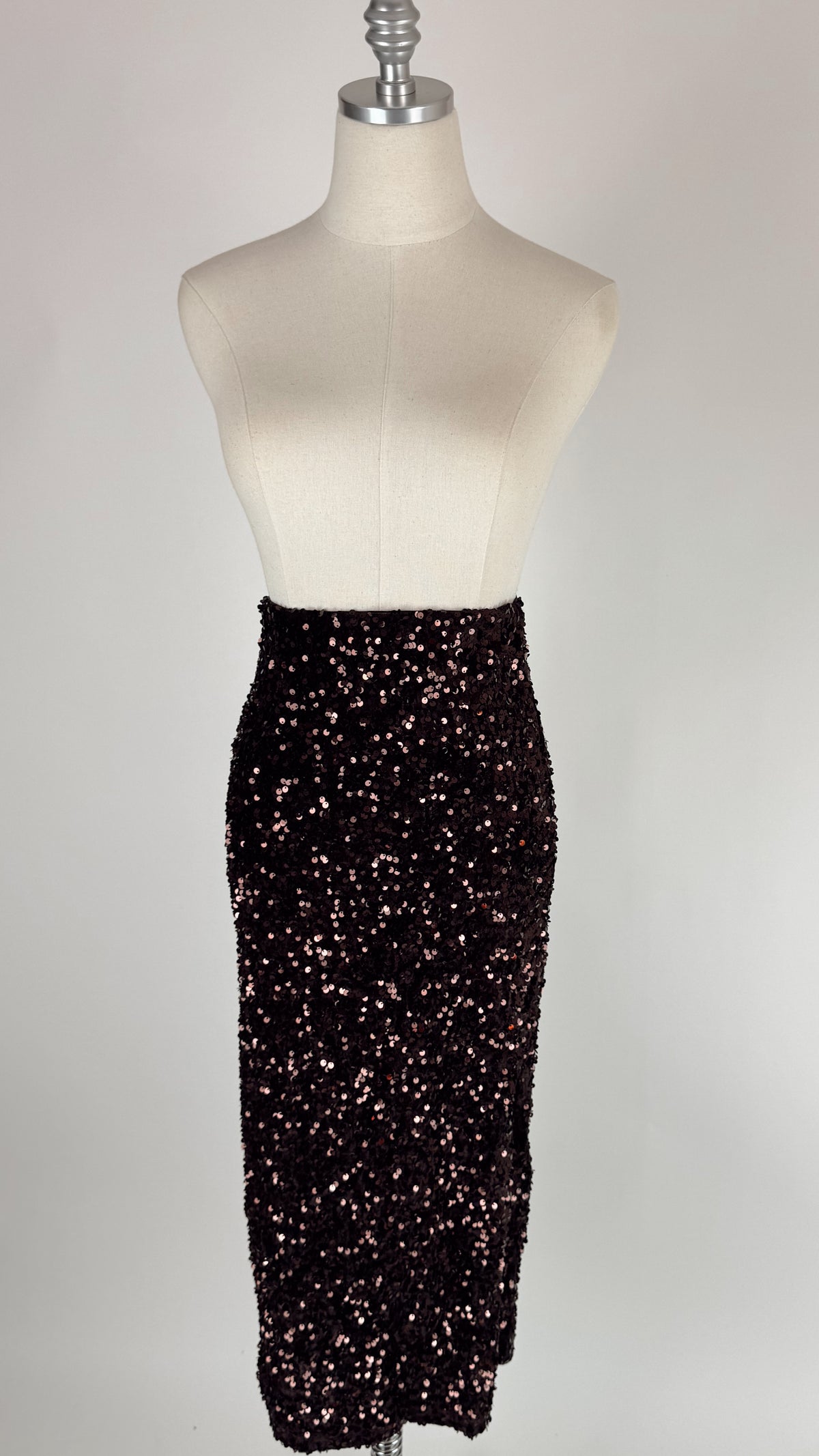 Marley Brown Sequin Midi Skirt