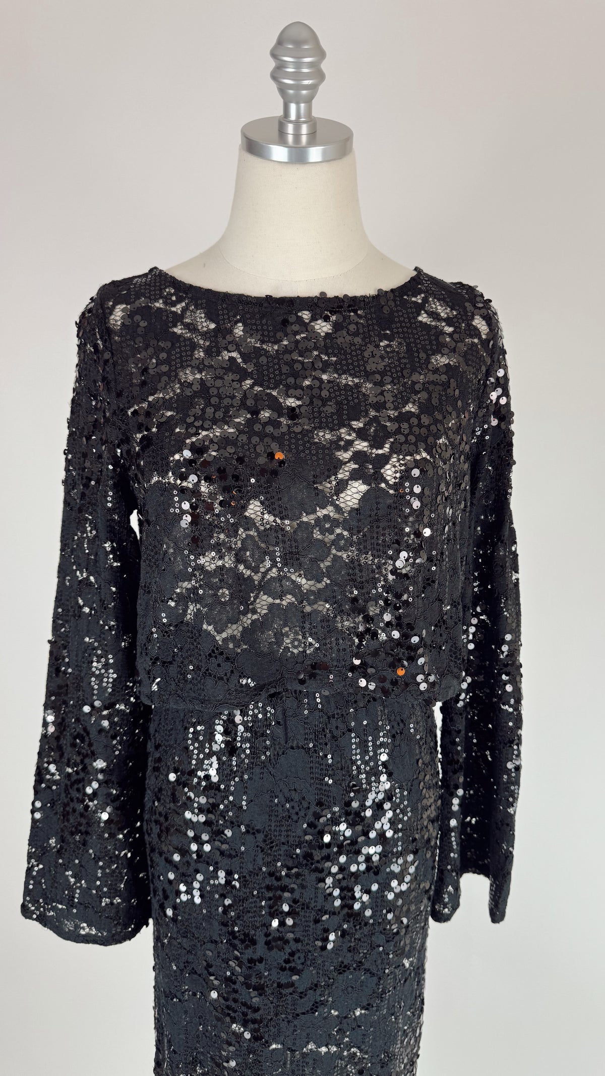 Candis Black Lace Sequin Top