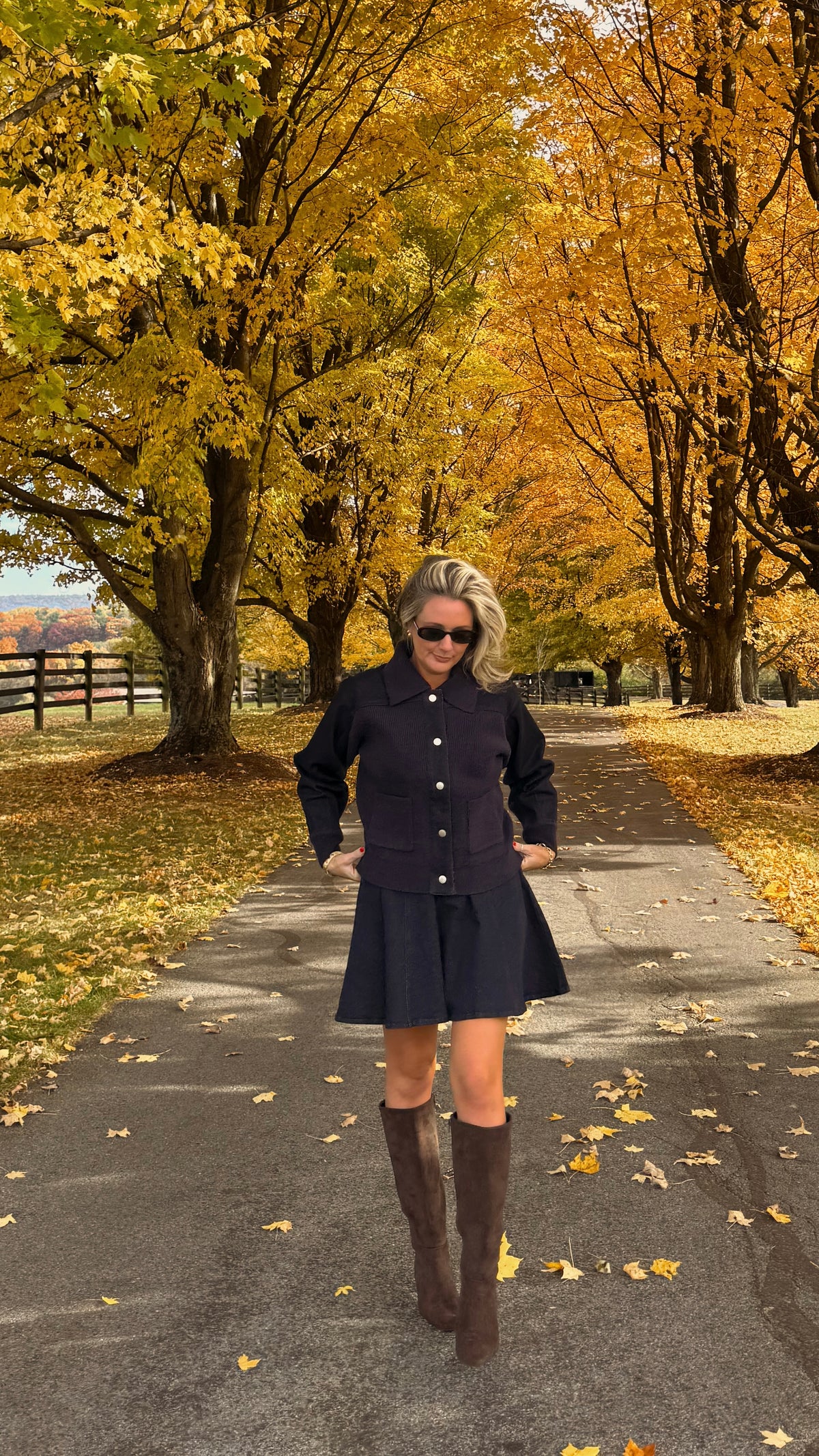 Mara Navy Sweater Denim Jacket