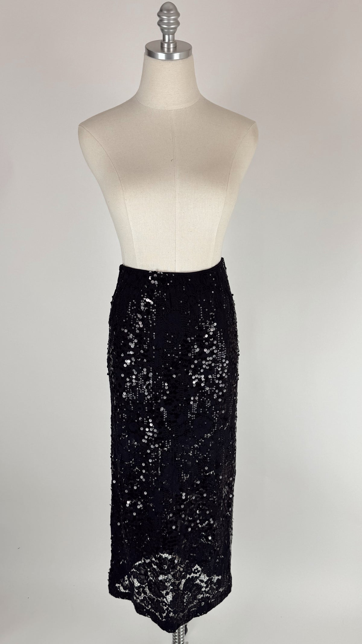 Candis Black Lace Sequin Midi