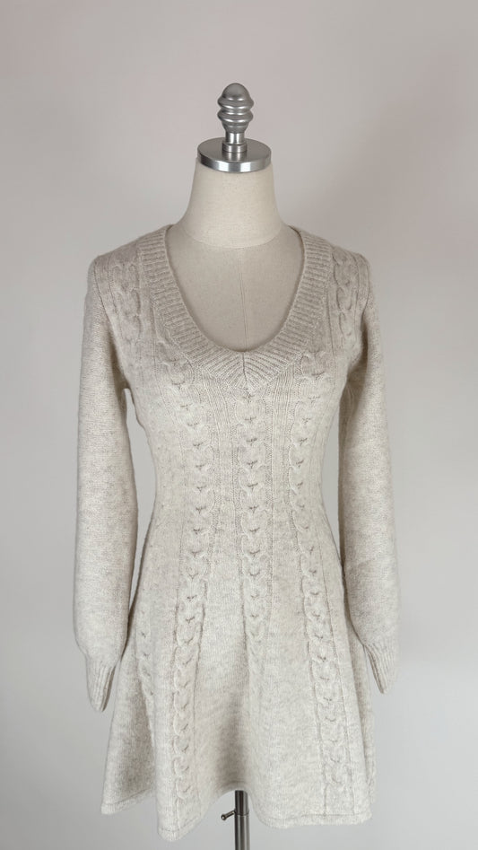 Beverly Oatmeal Cable Sweater Dress