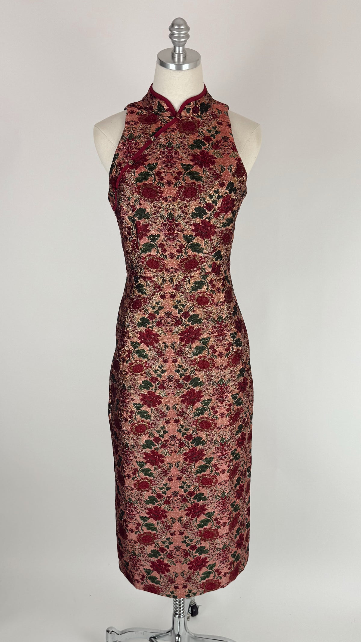 Joanna Printed Wine Dress
