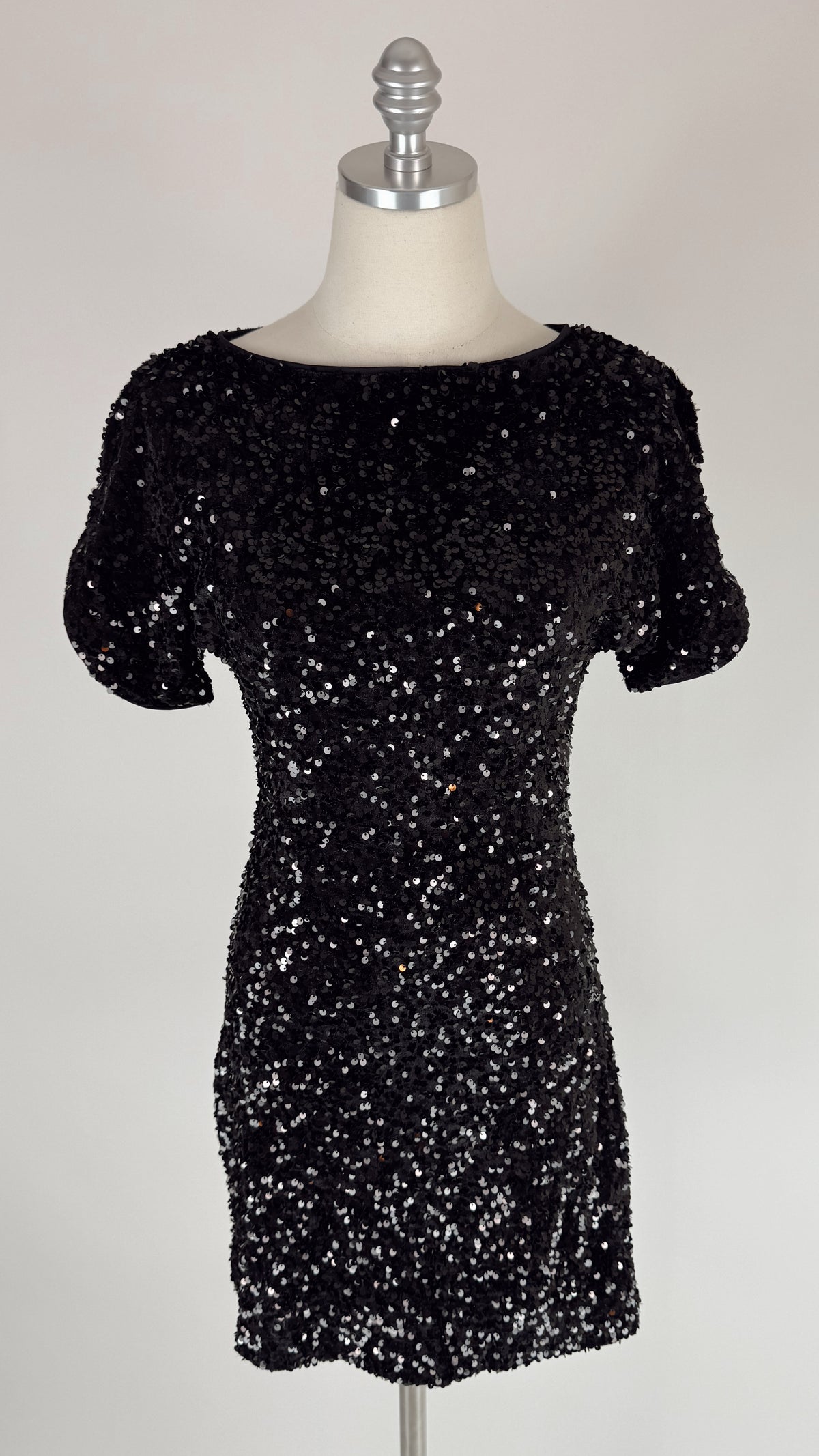 Aggie Faux Fur Sequin Dress